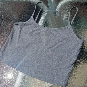Light Grey Cropped Cami Style Tank
